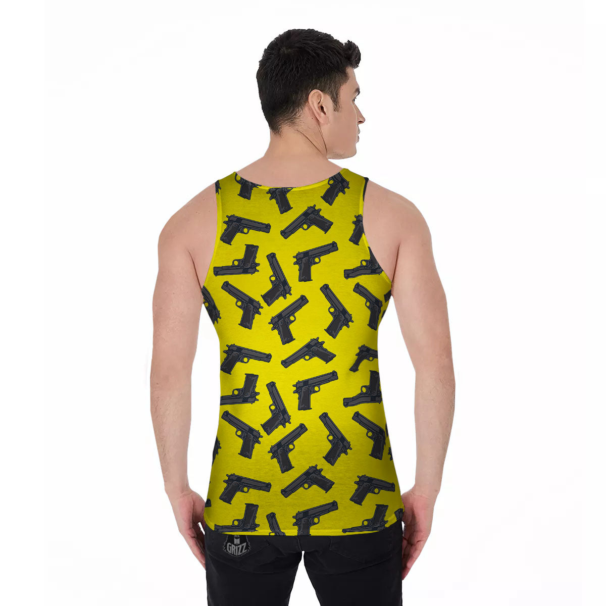 Guns Military Print Pattern Men's Tank Top-grizzshop