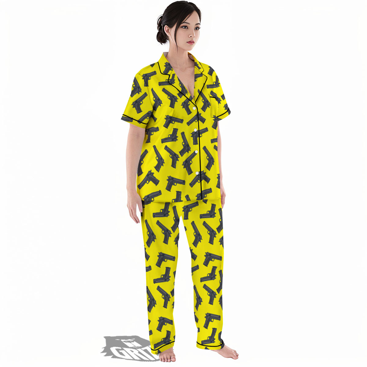 Guns Military Print Pattern Women's Pajamas Set-grizzshop