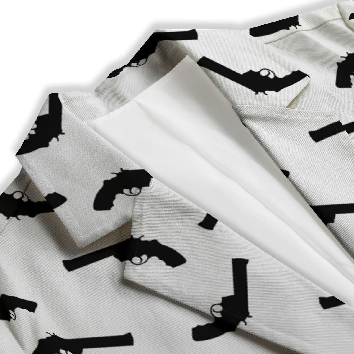 Guns White And Black Print Pattern Women's Blazer-grizzshop