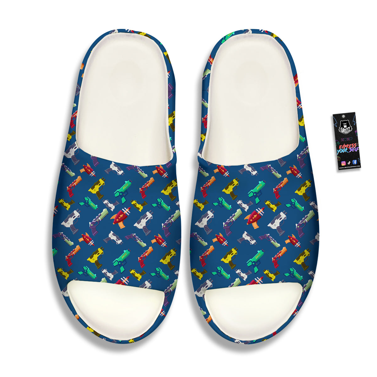 Guns Game Colorful Print Pattern Sandals-grizzshop