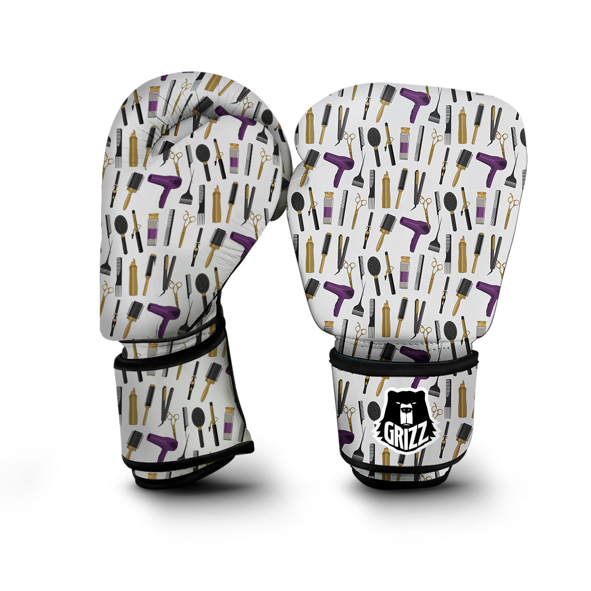 Hair Stylist Print Pattern Boxing Gloves-grizzshop