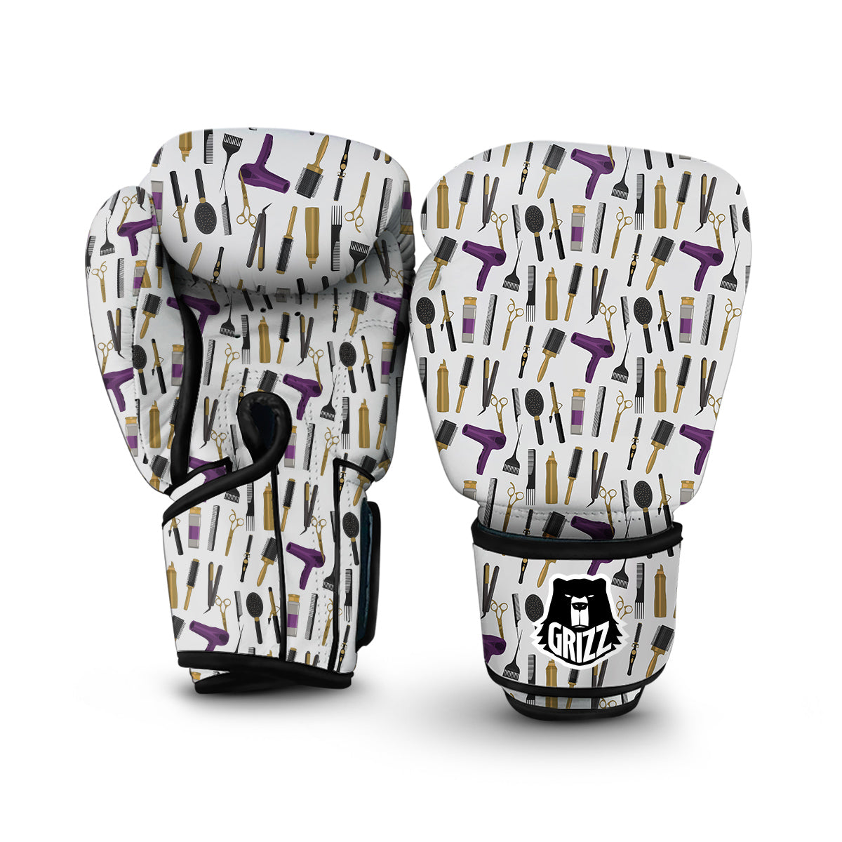 Hair Stylist Print Pattern Boxing Gloves-grizzshop