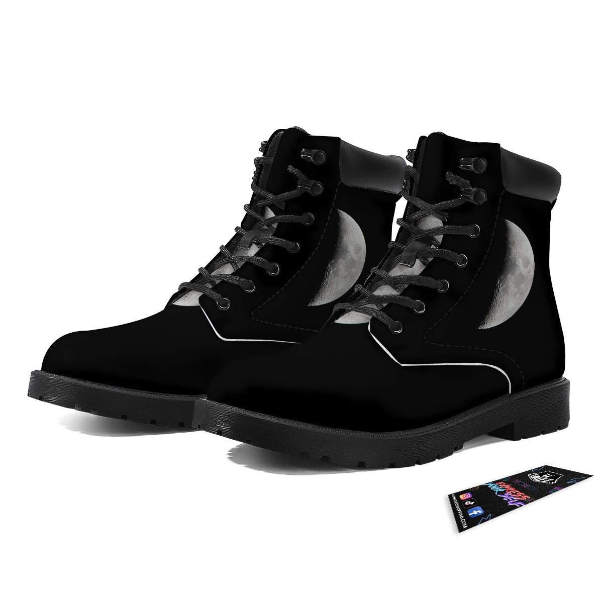 Half Moon Print Boots-grizzshop