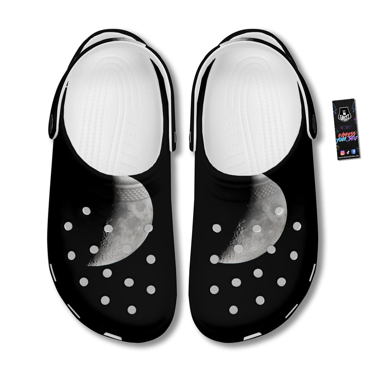 Half Moon Print Clog-grizzshop