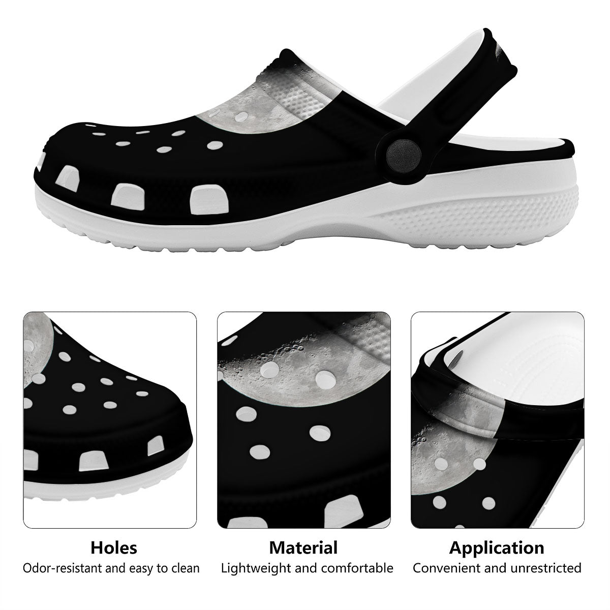 Half Moon Print Clog-grizzshop
