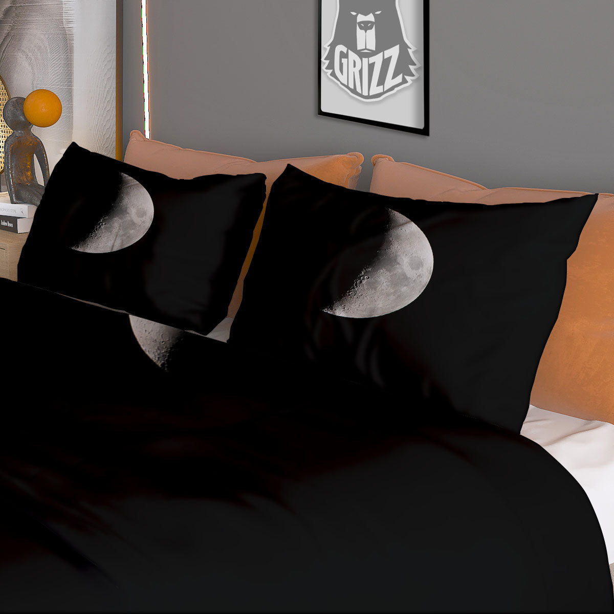 Half Moon Print Duvet Cover Bedding Set