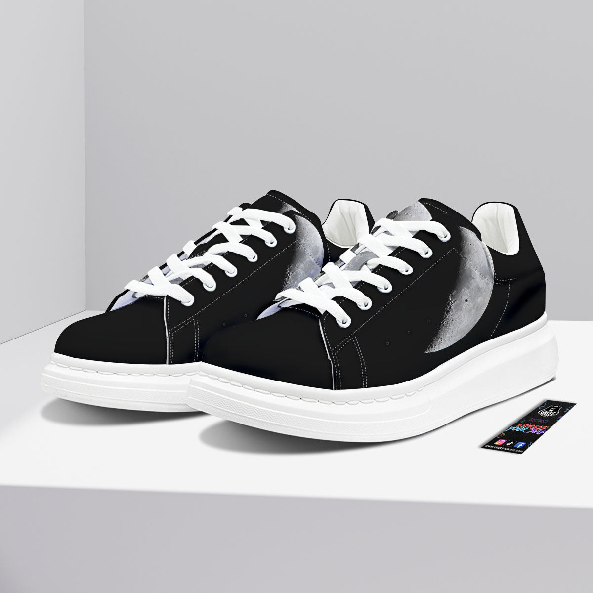 Half Moon Print Platform Shoes-grizzshop