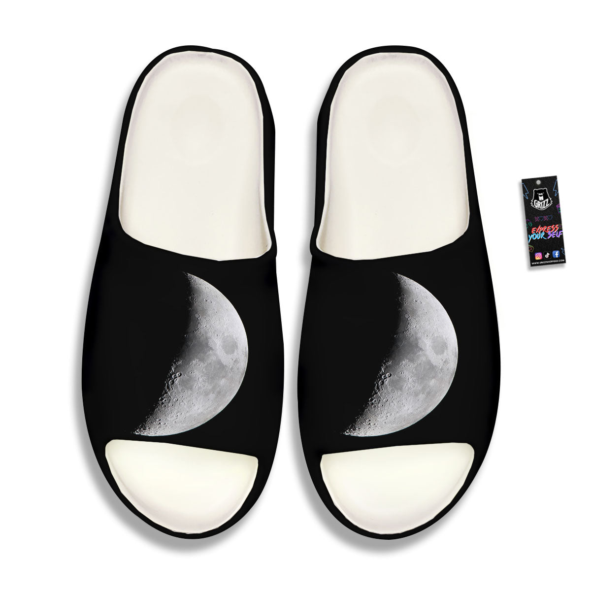 Half Moon Print Sandals-grizzshop