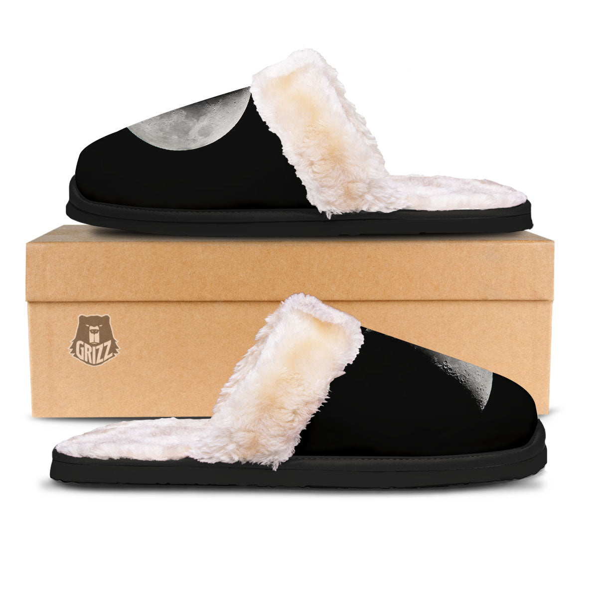Half Moon Print Slippers-grizzshop