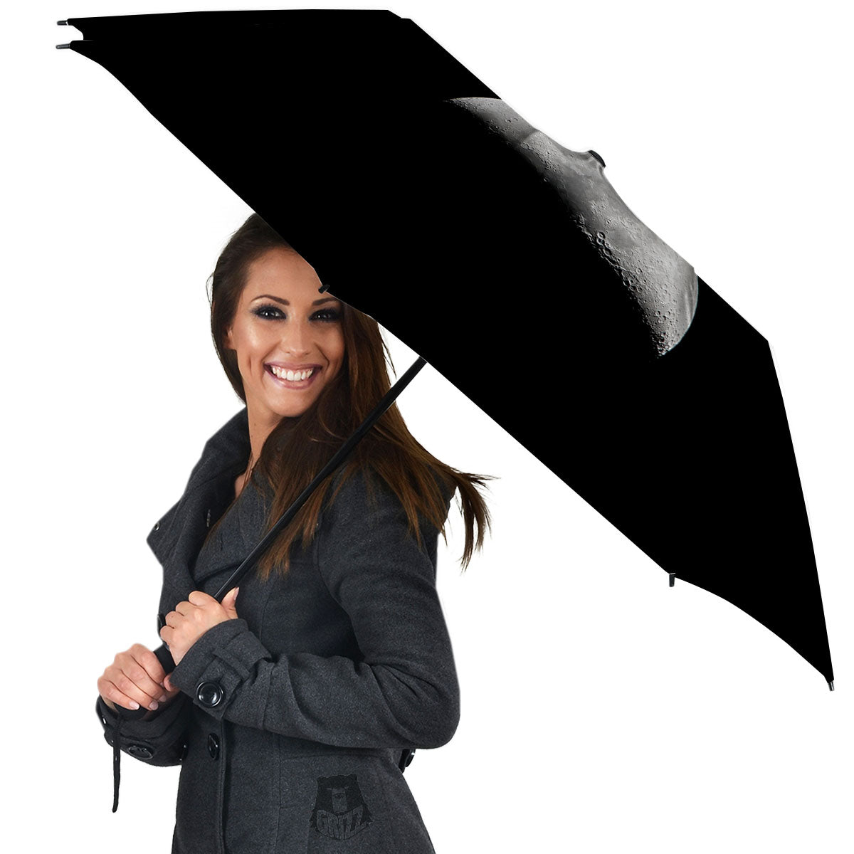 Half Moon Print Umbrella-grizzshop