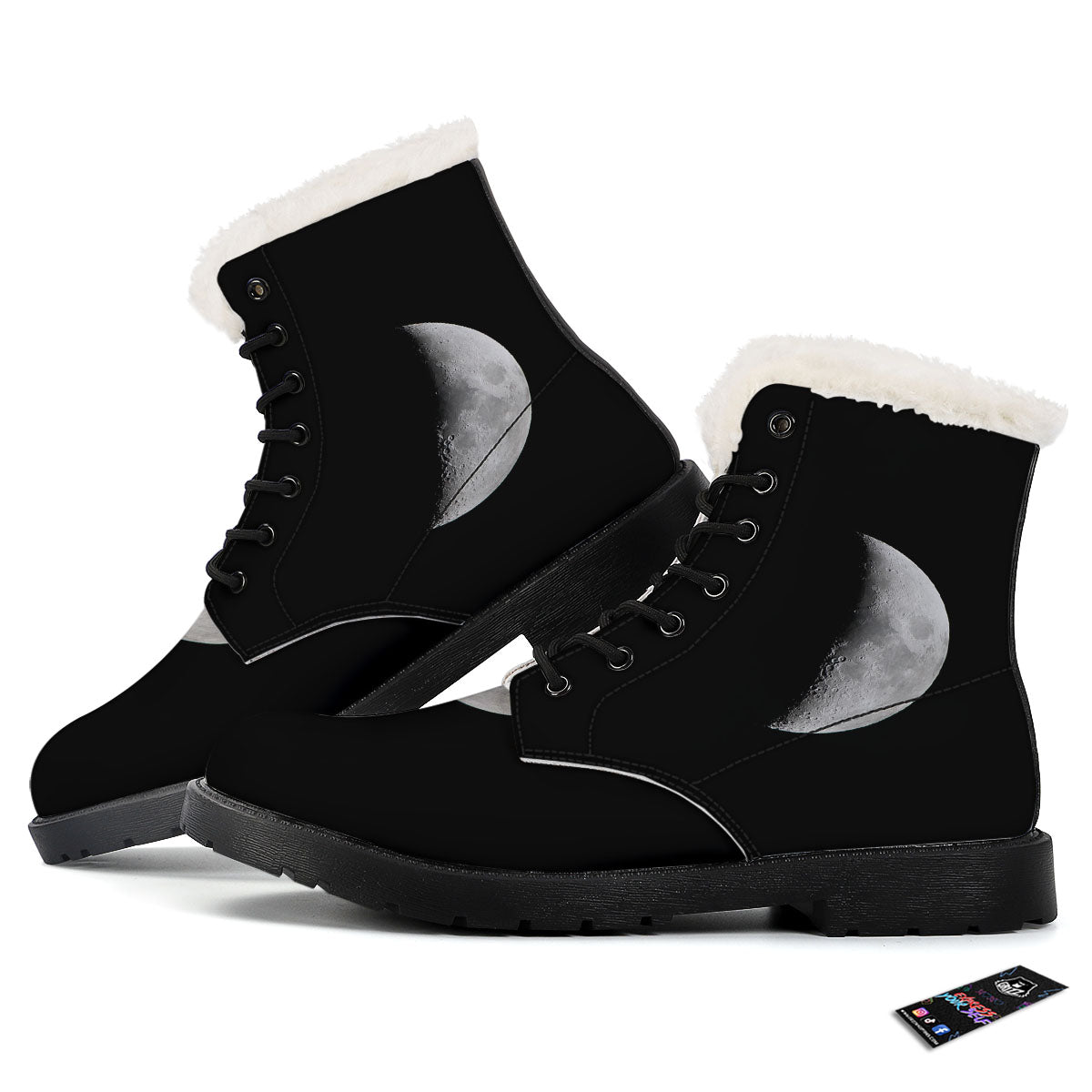 Half Moon Print Winter Boots-grizzshop