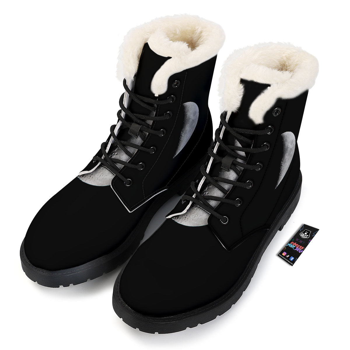 Half Moon Print Winter Boots-grizzshop