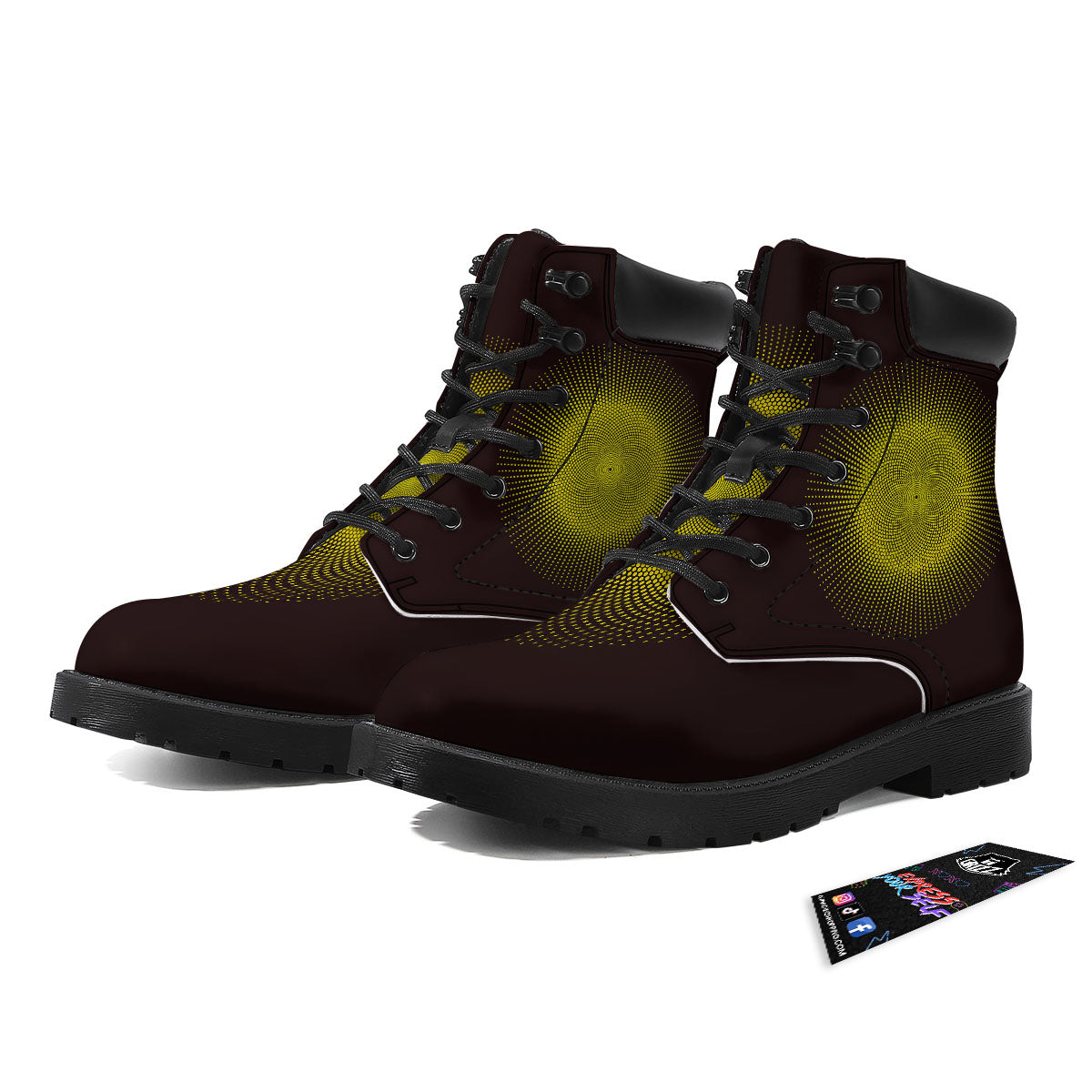 Halftone Sun Dot Print Boots-grizzshop