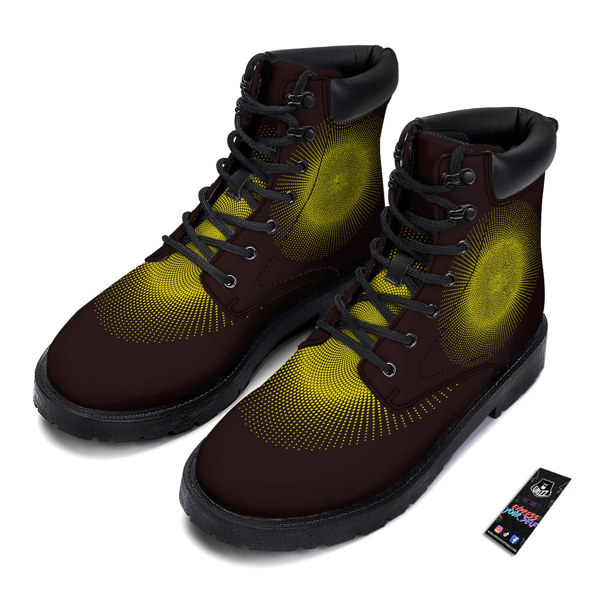 Halftone Sun Dot Print Boots-grizzshop