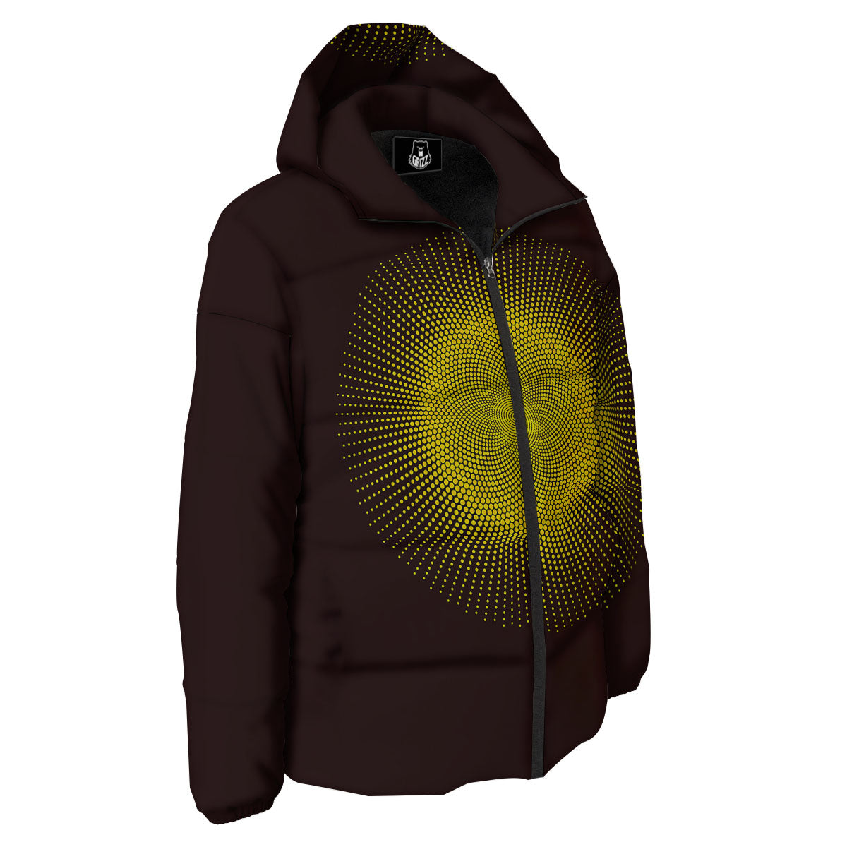 Halftone Sun Dot Print Down Jacket-grizzshop