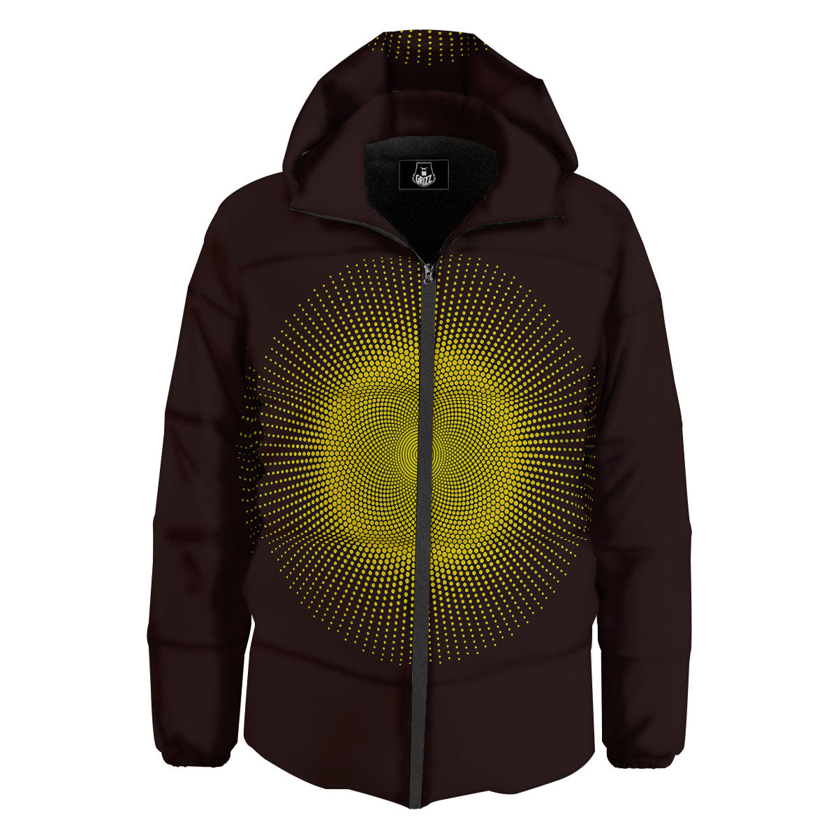 Halftone Sun Dot Print Down Jacket-grizzshop