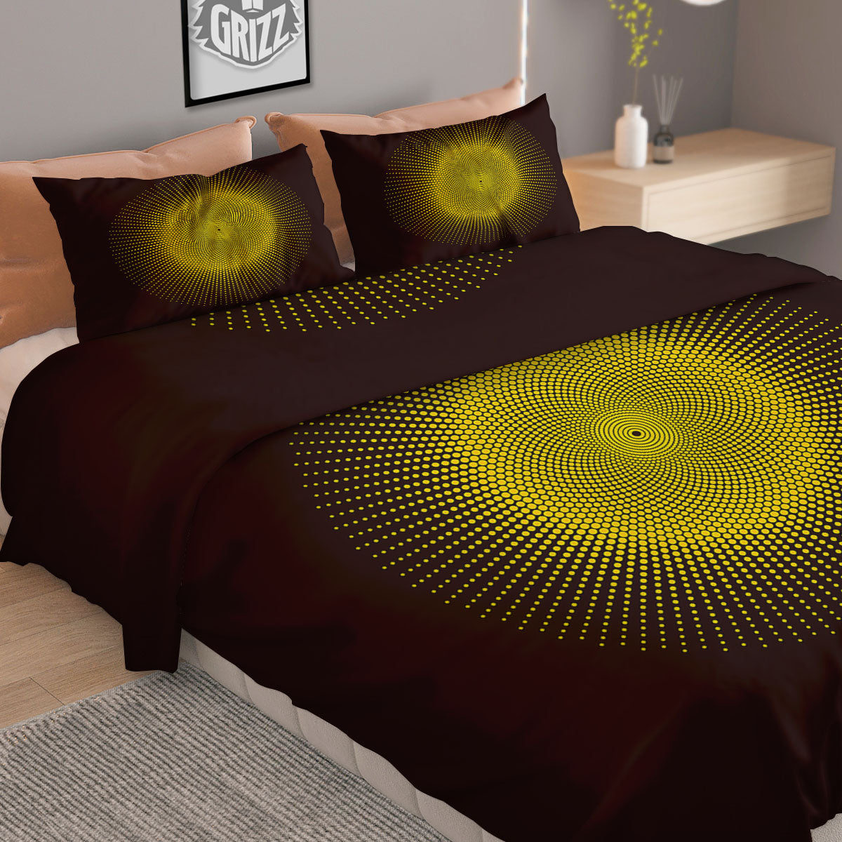 Halftone Sun Dot Print Duvet Cover Bedding Set