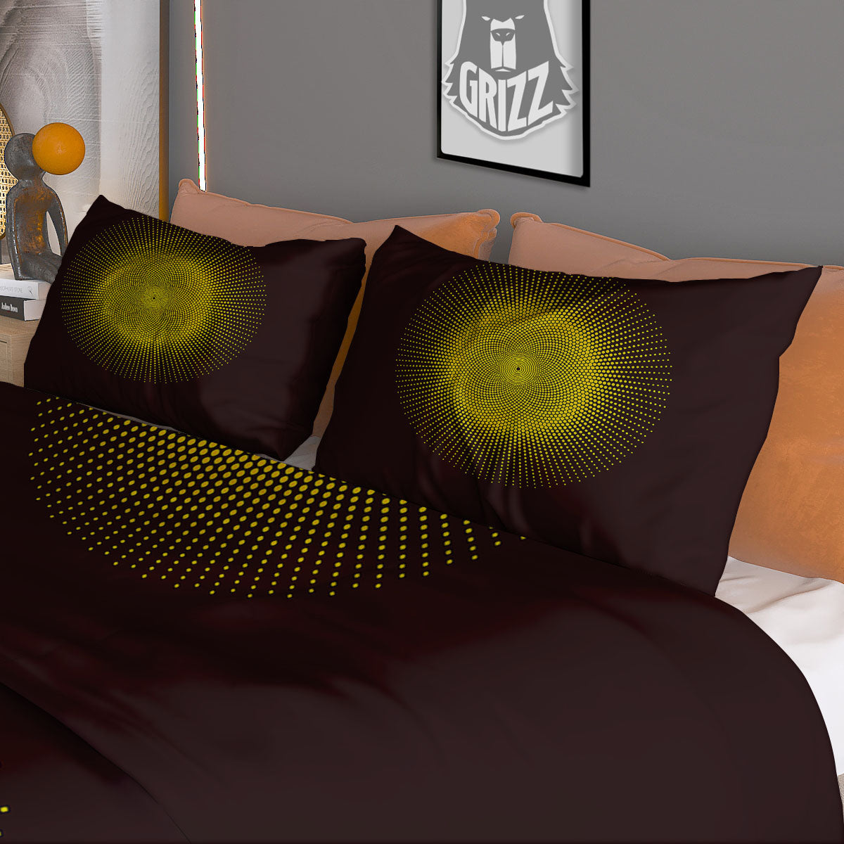 Halftone Sun Dot Print Duvet Cover Bedding Set