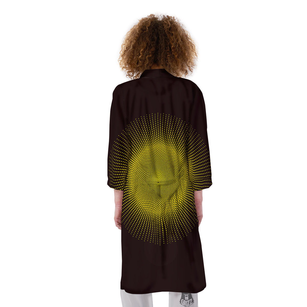 Halftone Sun Dot Print Kimono-grizzshop