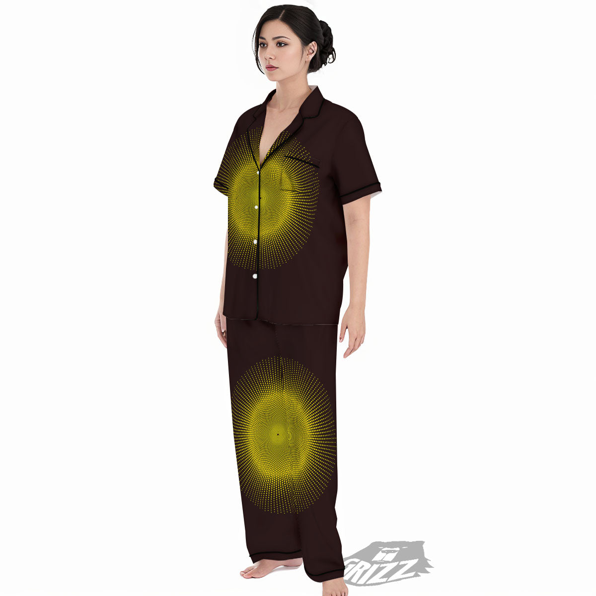 Halftone Sun Dot Print Women's Pajamas Set-grizzshop