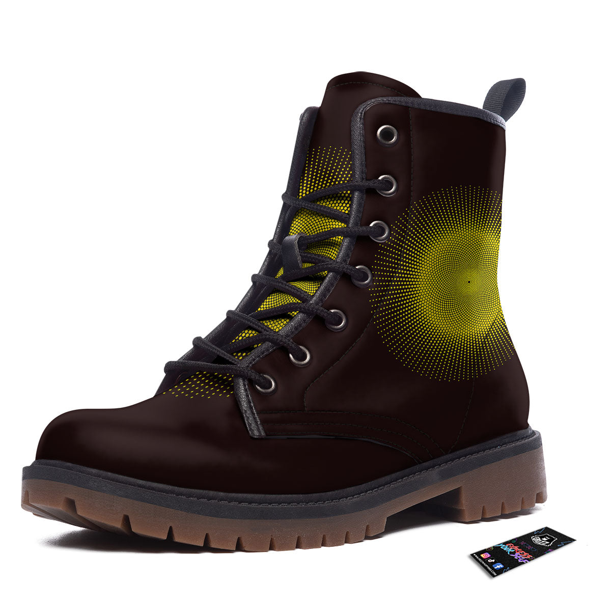Halftone Sun Dot Print Work Boots-grizzshop