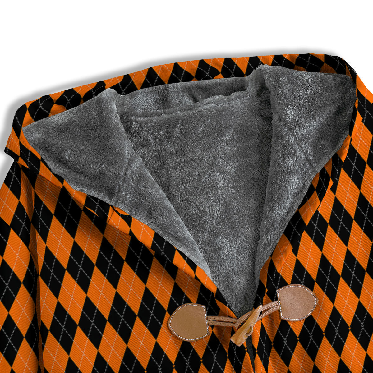 Halloween Argyle Black And Orange Print Men's Windbreaker Jacket-grizzshop