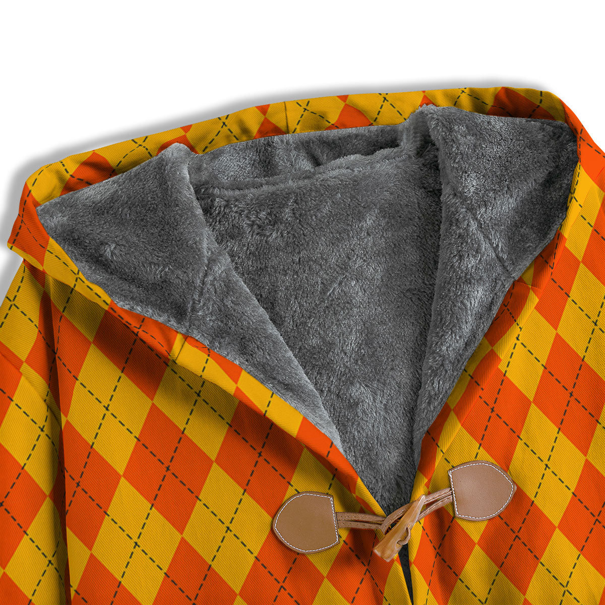 Halloween Argyle Orange Print Pattern Men's Windbreaker Jacket-grizzshop