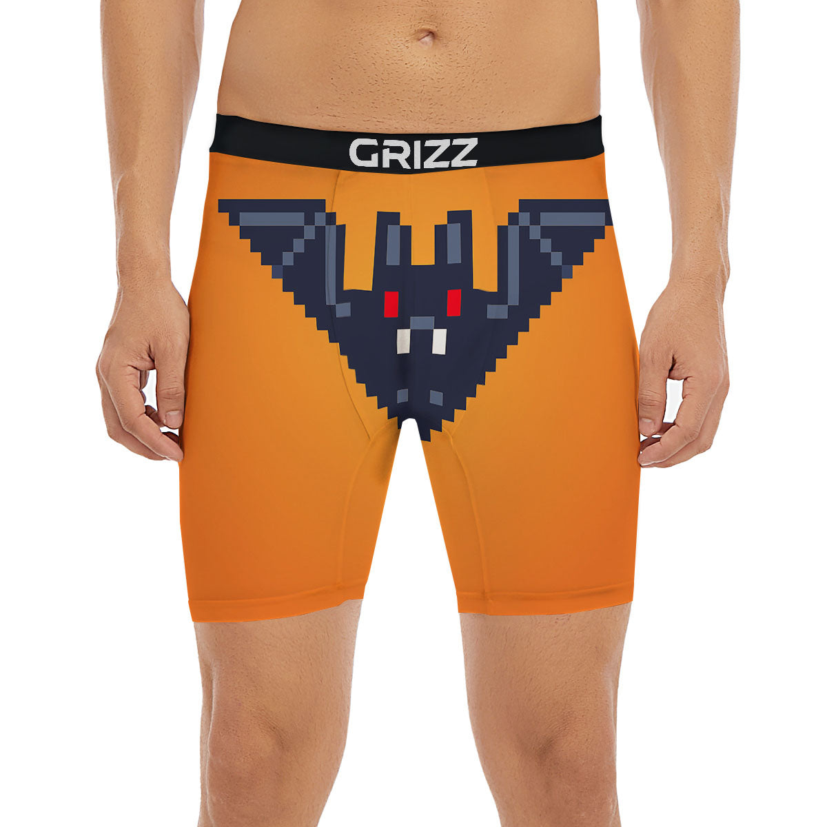 Halloween Bat 8-Bit Pixel Print Boxer Briefs-grizzshop