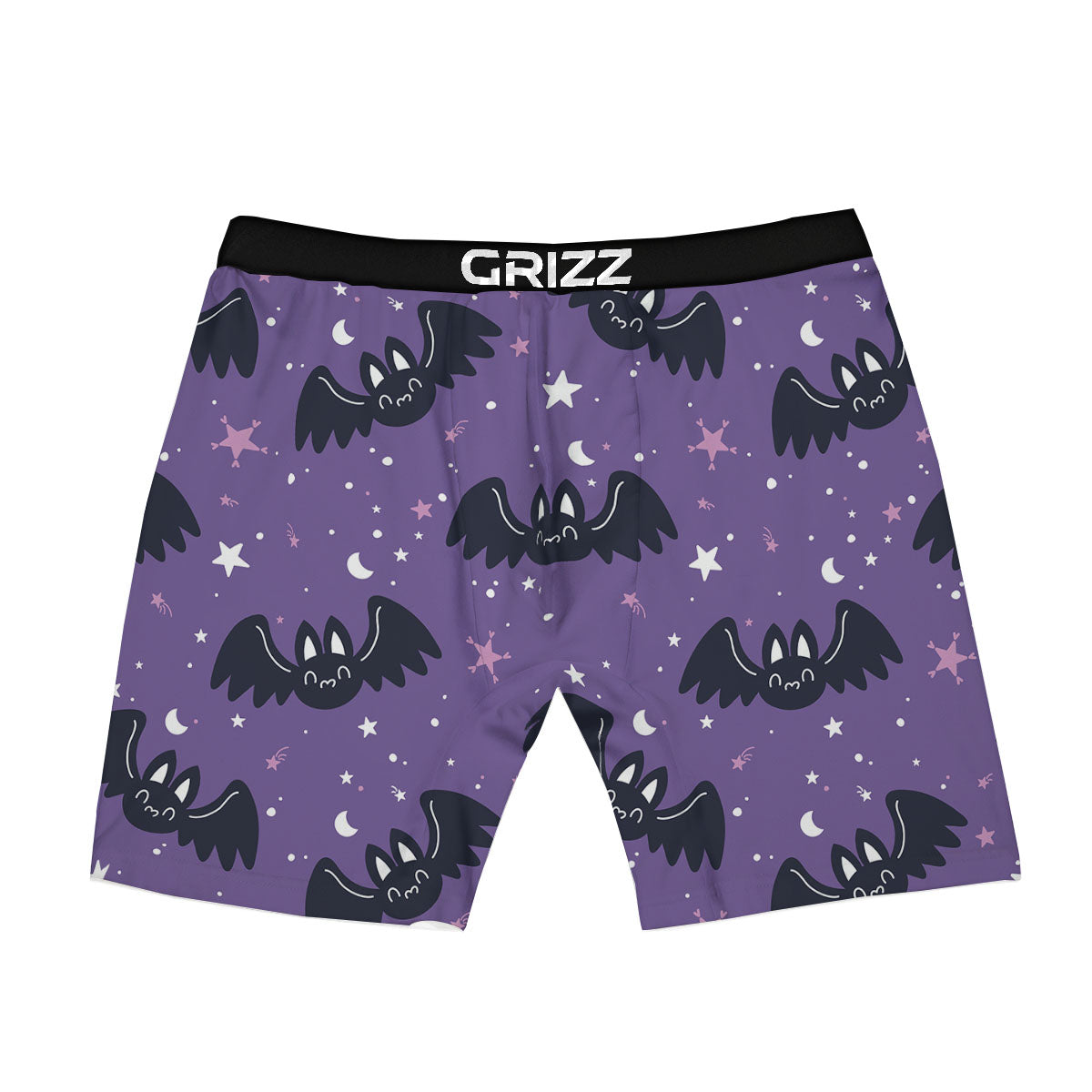Halloween Bat Black And Purple Print Boxer Briefs-grizzshop