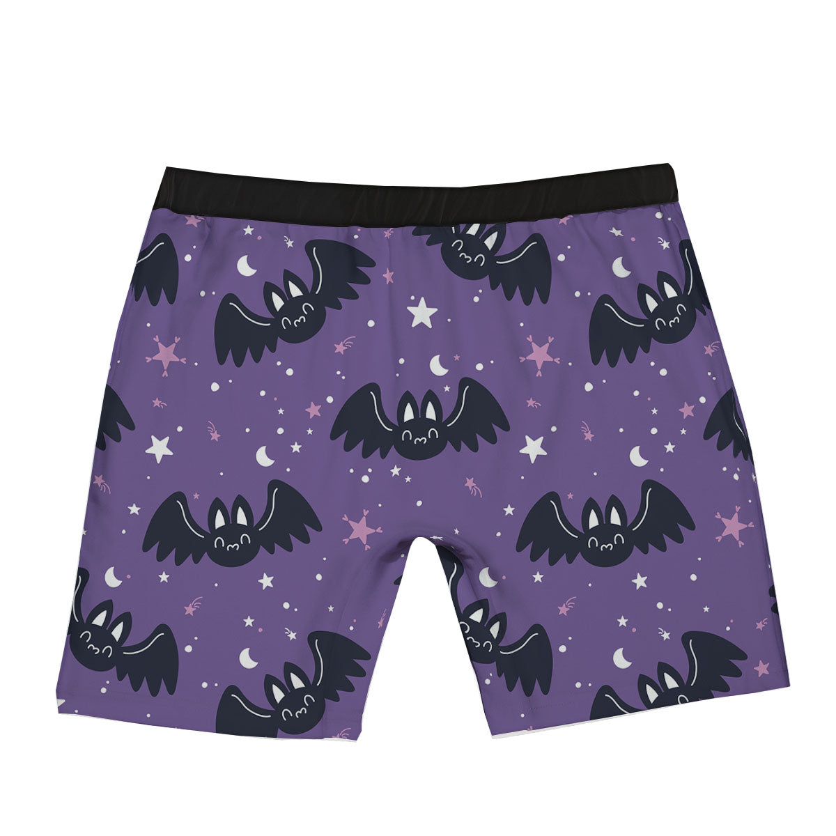 Halloween Bat Black And Purple Print Boxer Briefs-grizzshop