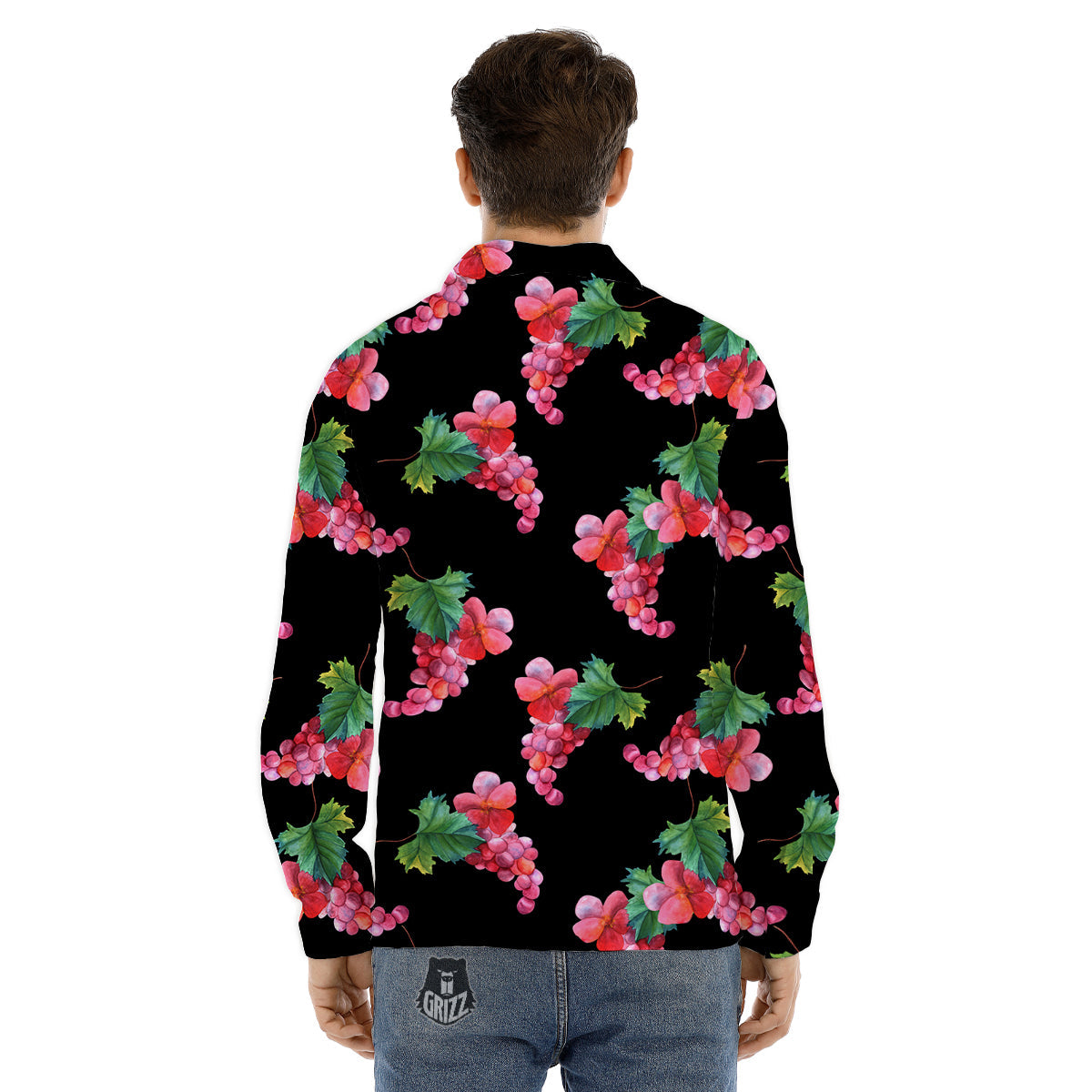 Halloween Bat Black And Purple Print Men's Dress Shirts-grizzshop