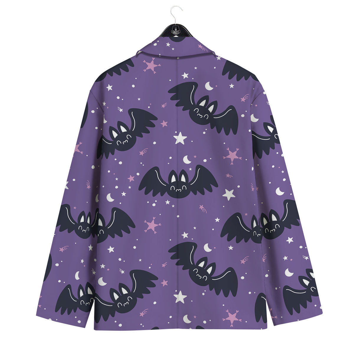 Halloween Bat Black And Purple Print Men's Sport Coat-grizzshop