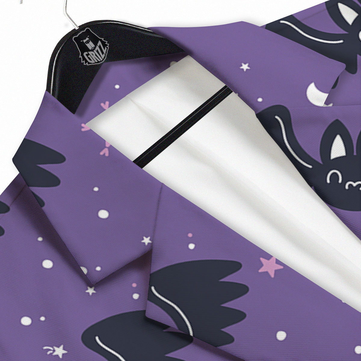 Halloween Bat Black And Purple Print Men's Sport Coat-grizzshop