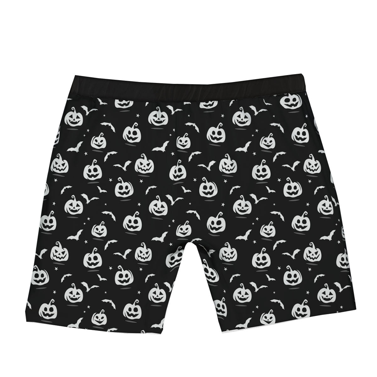 Halloween Bat White And Black Print Boxer Briefs-grizzshop