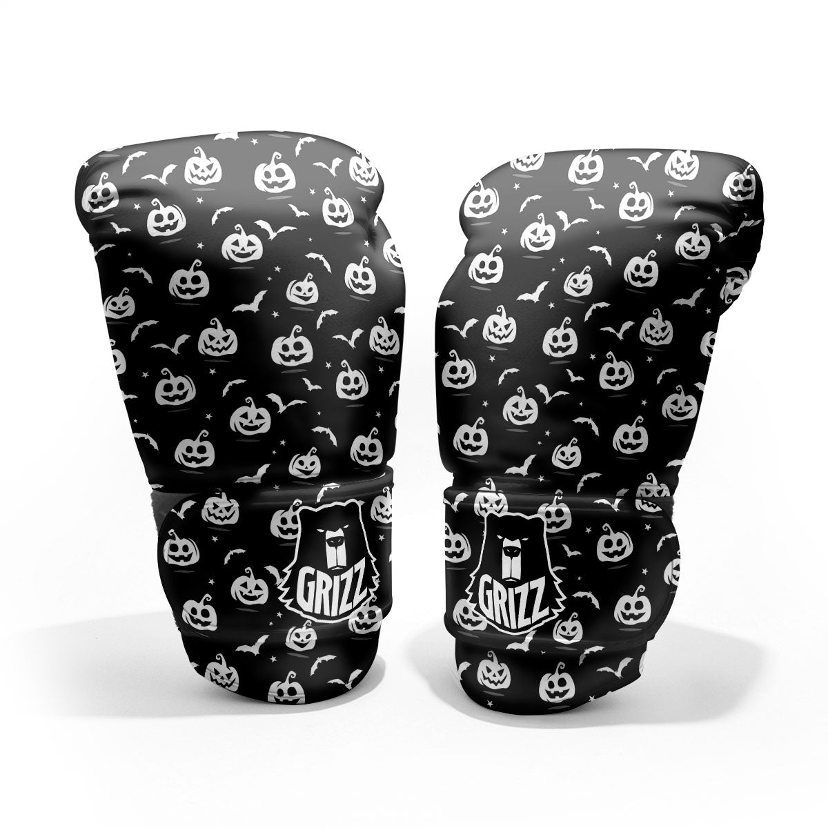 Halloween Bat White And Black Print Pro Boxing Glove