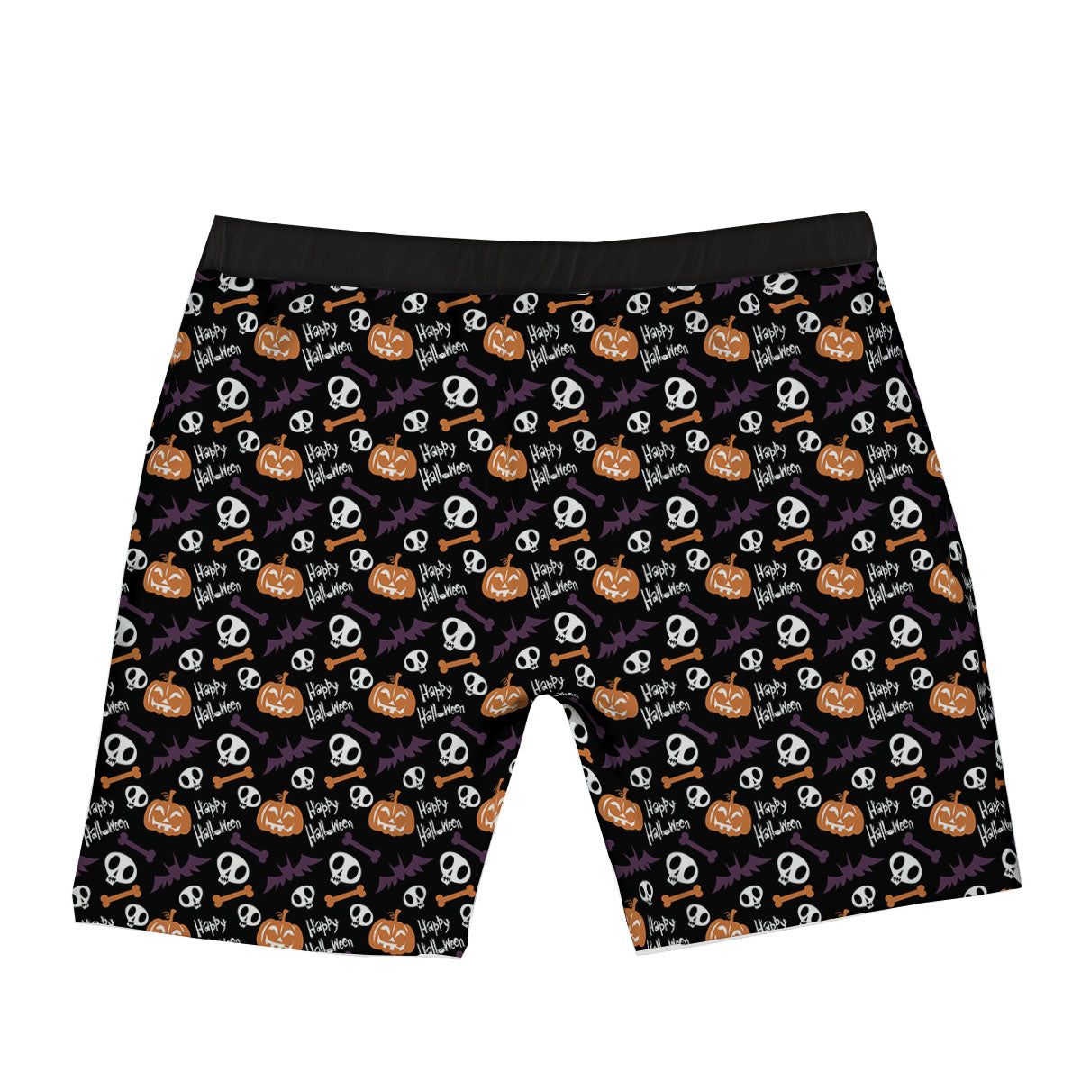 Halloween Black And Orange Print Pattern Boxer Briefs-grizzshop