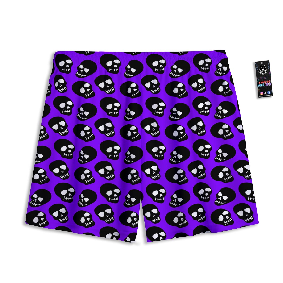 Halloween Black And Purple Print Pattern Mesh Shorts