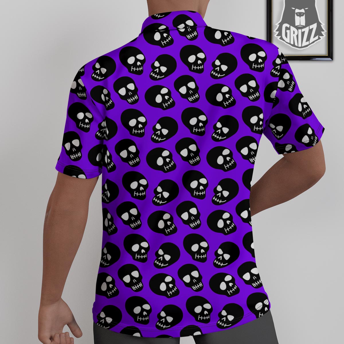 Halloween Black And Purple Print Pattern Untucked Shirts-grizzshop