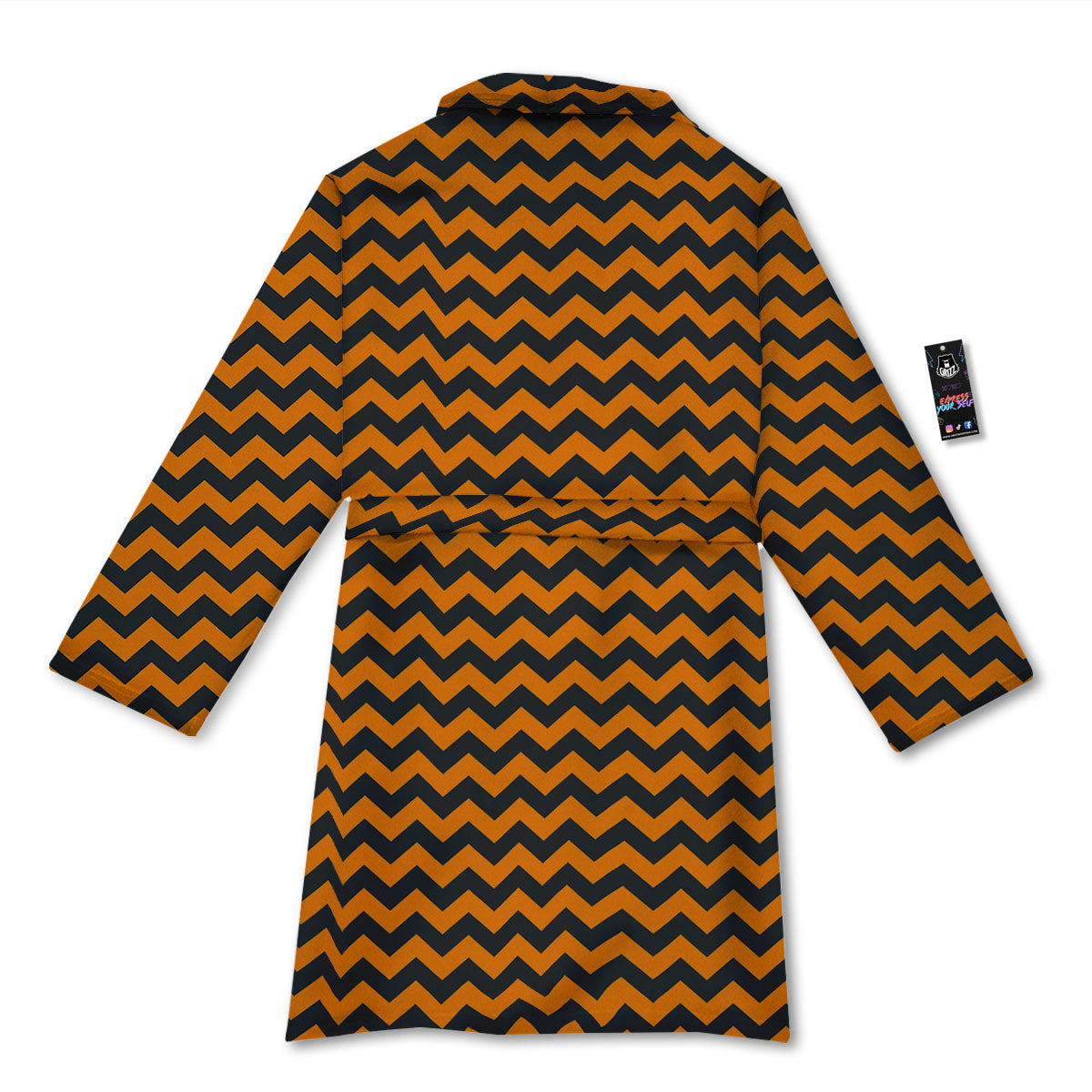 Halloween Chevron Orange Print Pattern Bathrobe-grizzshop