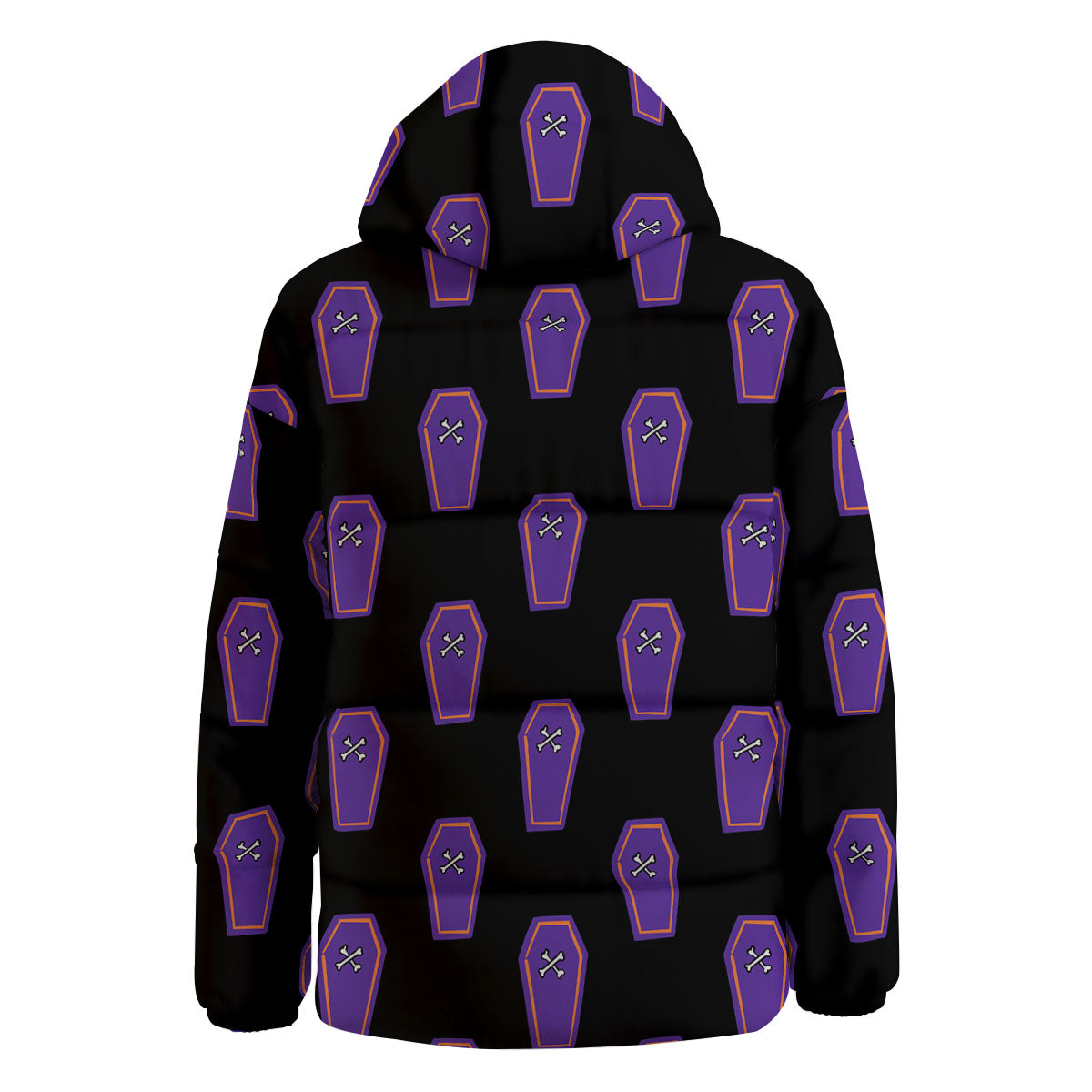 Halloween Coffin Purple Print Pattern Down Jacket-grizzshop