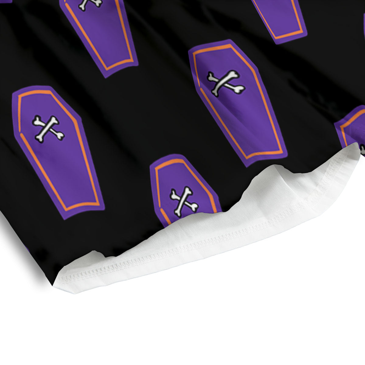 Halloween Coffin Purple Print Pattern Men's Athletic Shorts