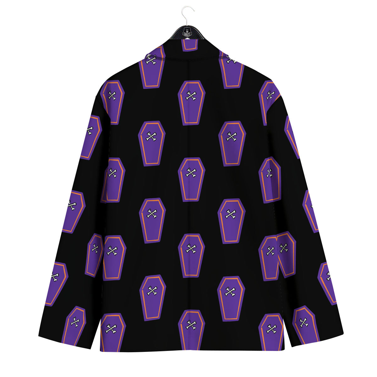 Halloween Coffin Purple Print Pattern Men's Sport Coat-grizzshop