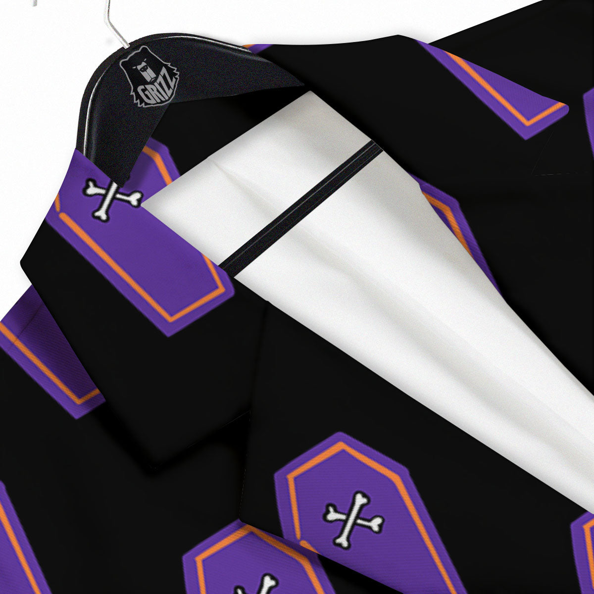 Halloween Coffin Purple Print Pattern Men's Sport Coat-grizzshop