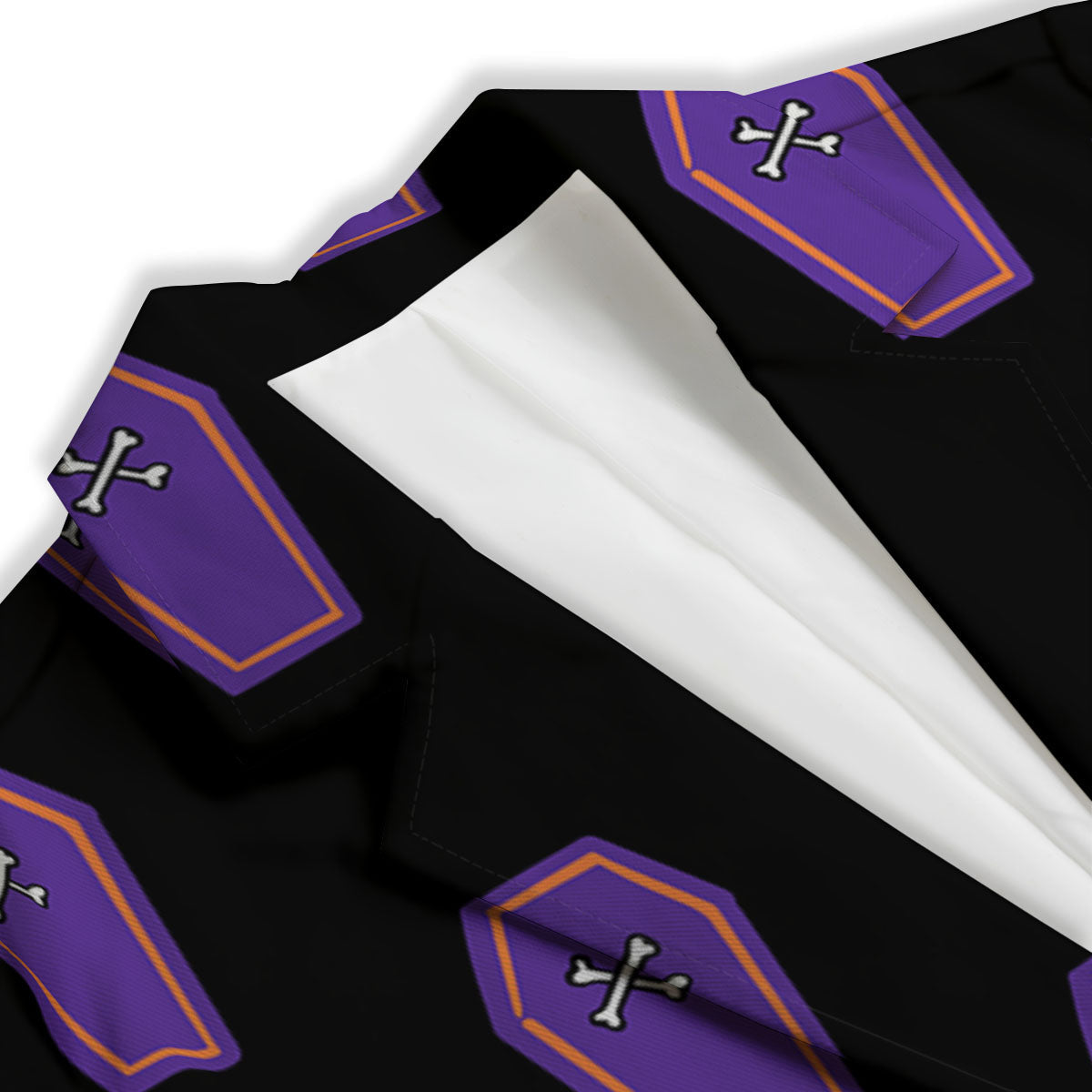 Halloween Coffin Purple Print Pattern Women's Blazer-grizzshop