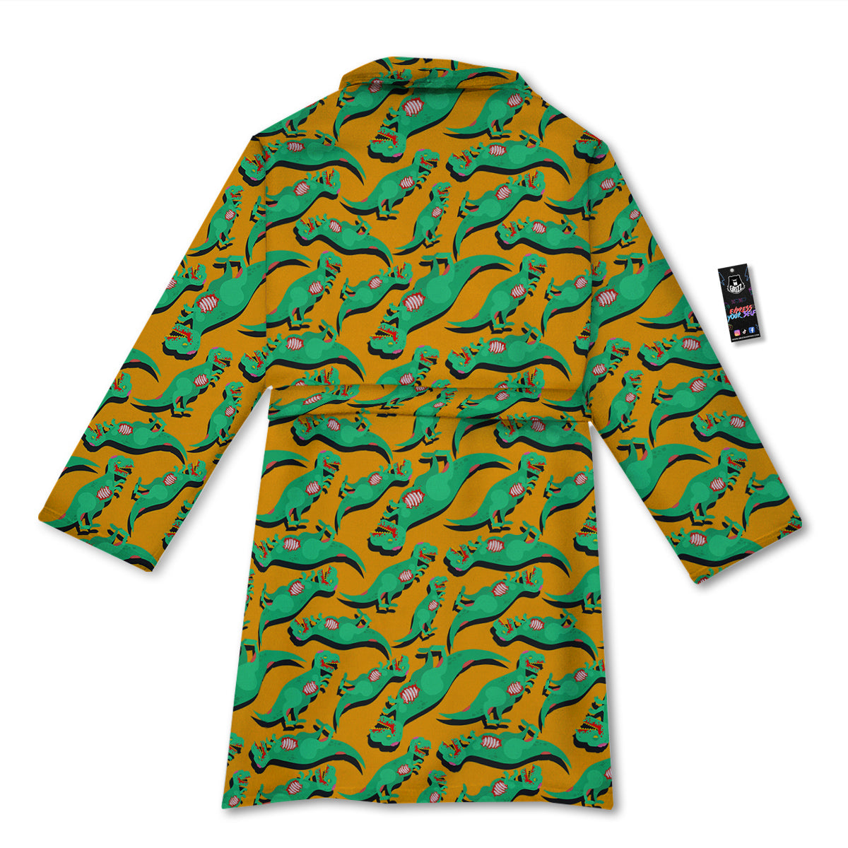 Halloween Cute Dino Print Pattern Bathrobe-grizzshop
