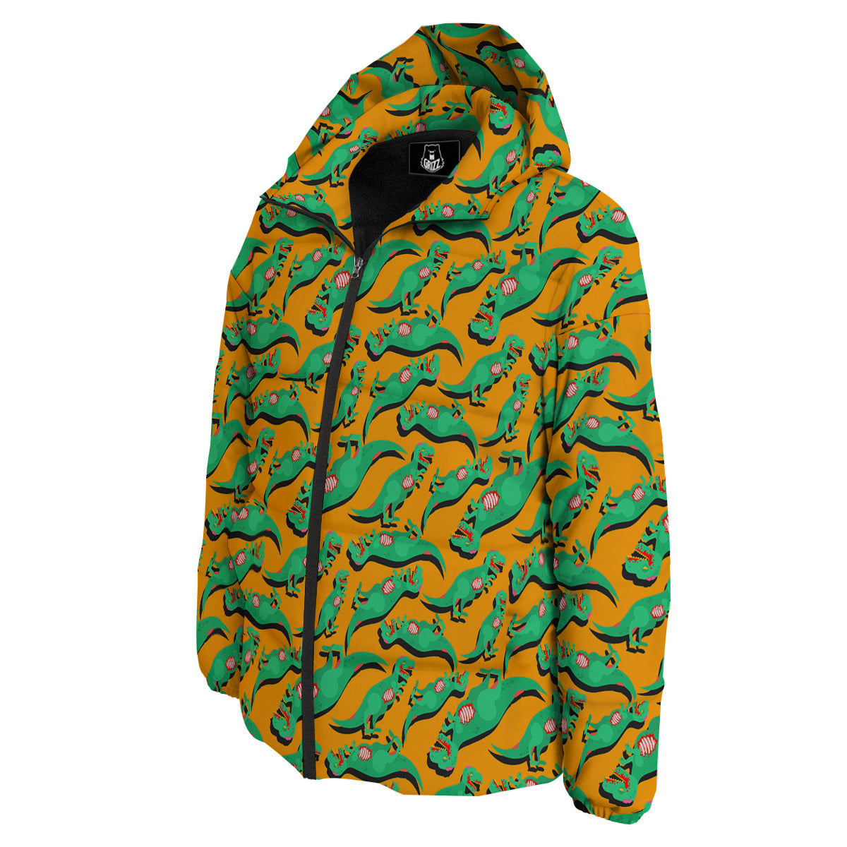 Halloween Cute Dino Print Pattern Down Jacket-grizzshop