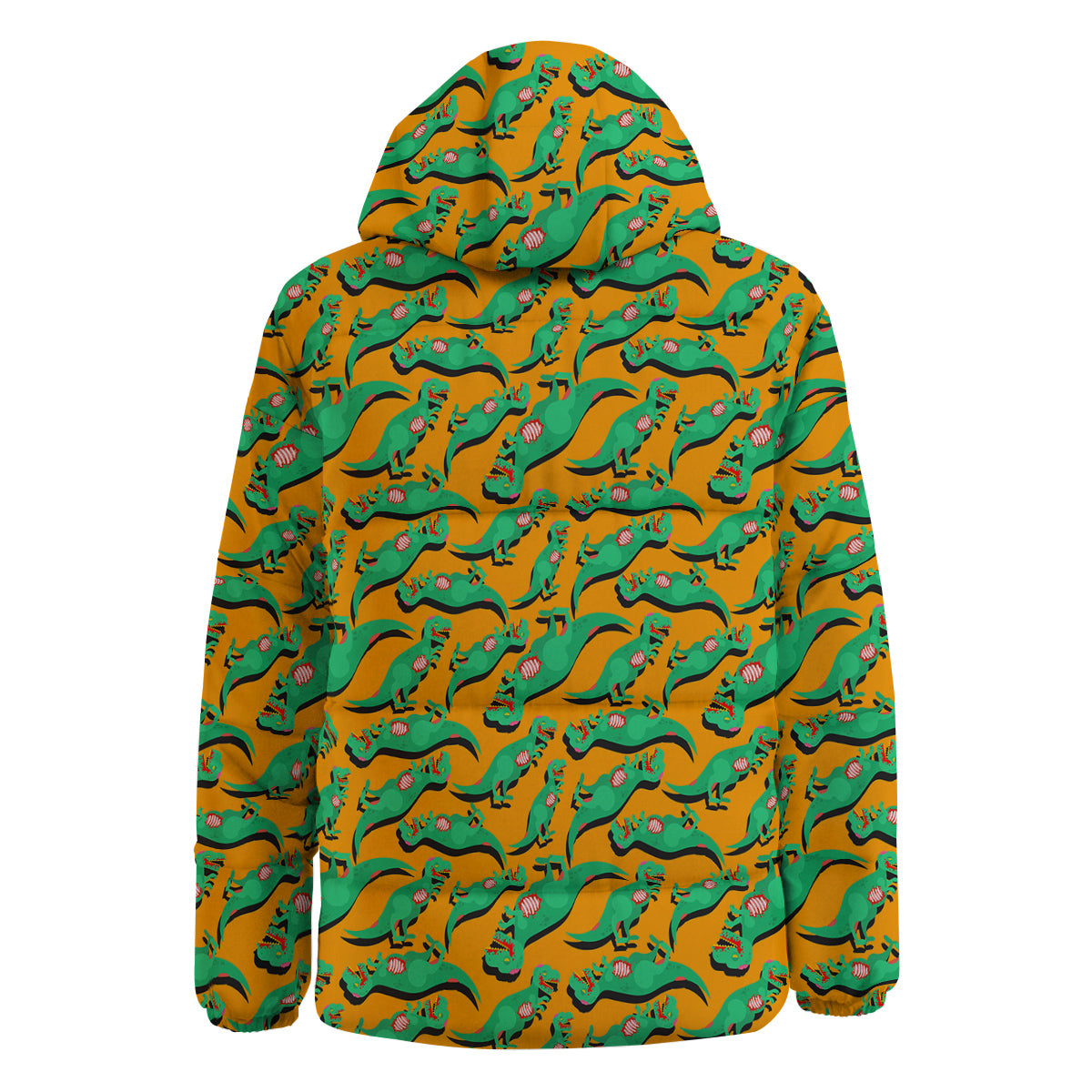 Halloween Cute Dino Print Pattern Down Jacket-grizzshop