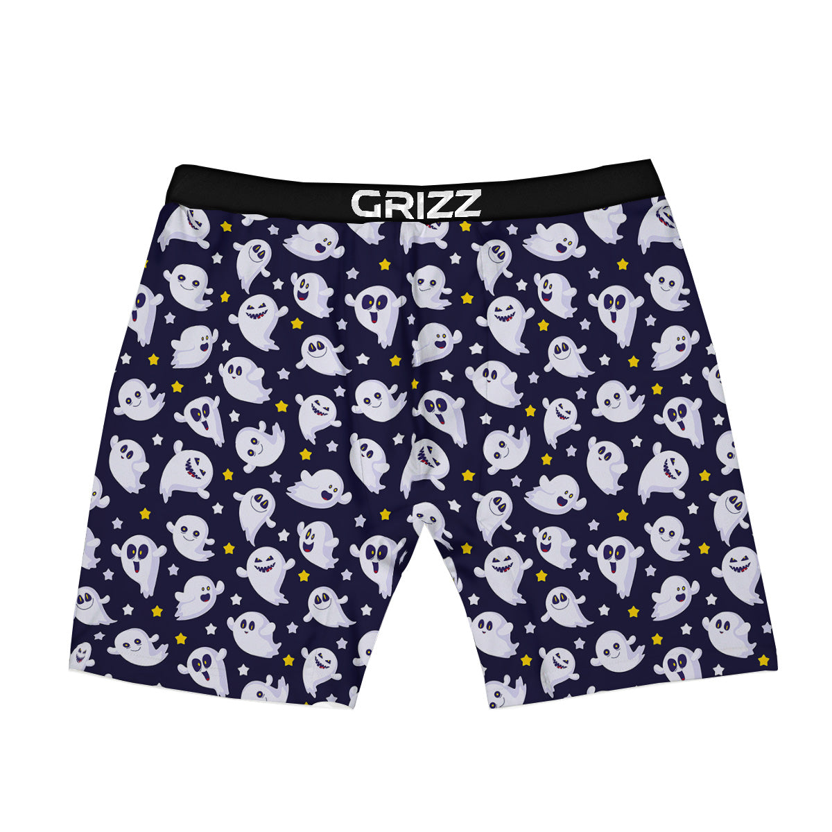 Halloween Cute Ghost Emoji Print Pattern Boxer Briefs-grizzshop