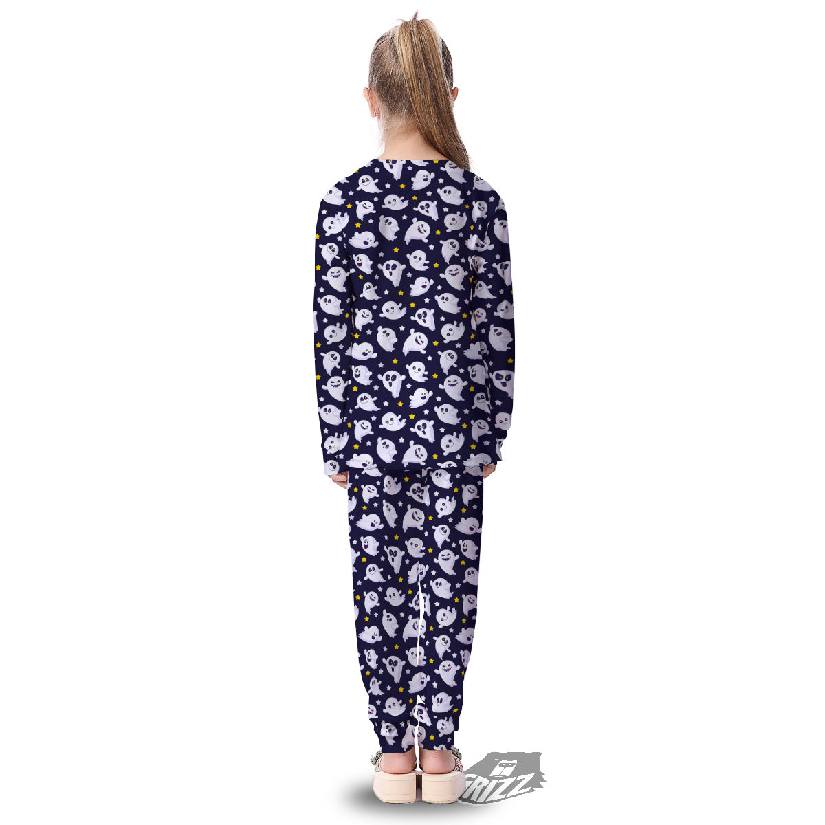Halloween Cute Ghost Emoji Print Pattern Kid's Pajamas-grizzshop