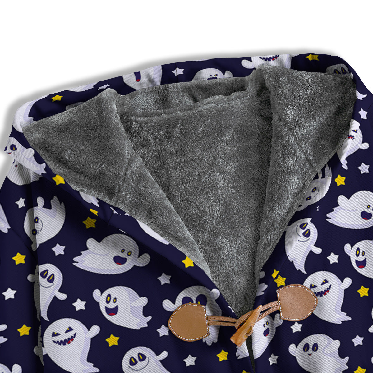 Halloween Cute Ghost Emoji Print Pattern Men's Windbreaker Jacket-grizzshop